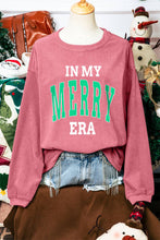 Load image into Gallery viewer, IN MY MERRY ERA Loose Fit Corded Sweatshirt
