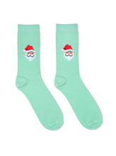 Load image into Gallery viewer, 3D Packaged Crew Socks - Christmas Holiday - Santa - Green
