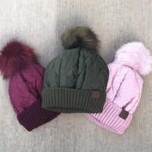 Load image into Gallery viewer, CC Quilted Pom Beanie
