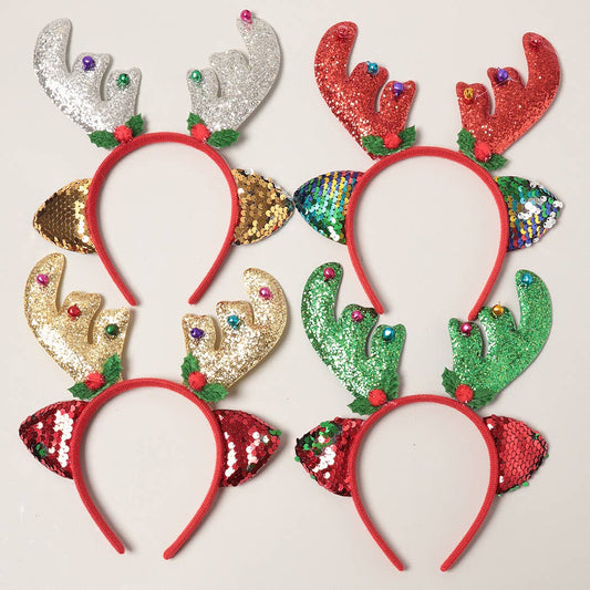 Assorted Reindeer Ears Christmas Headbands