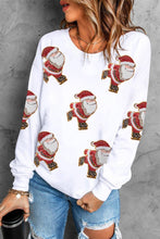 Load image into Gallery viewer, Glitter Santa Claus Christmas Skate Sweatshirt
