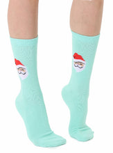 Load image into Gallery viewer, 3D Packaged Crew Socks - Christmas Holiday - Santa - Green
