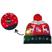 Load image into Gallery viewer, Light Up Christmas Pom Pom Beanie Hat
