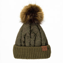 Load image into Gallery viewer, CC Quilted Pom Beanie
