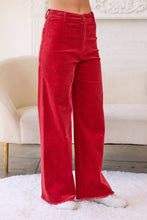 Load image into Gallery viewer, Corduroy Stretch Pants With Ribbon Bow
