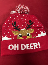 Load image into Gallery viewer, Light Up Christmas Pom Pom Beanie Hat
