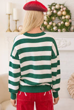 Load image into Gallery viewer, Stripe Sweater Knit Top in Hunter Green
