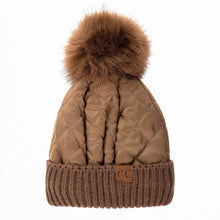 Load image into Gallery viewer, CC Quilted Pom Beanie
