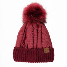 Load image into Gallery viewer, CC Quilted Pom Beanie
