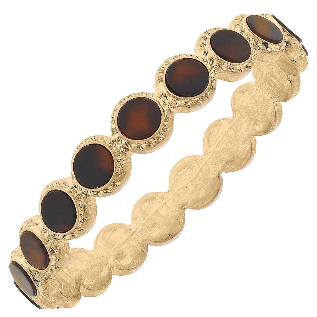 Ava Disc Bangle in Tortoise