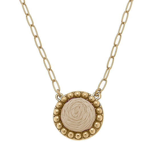 Aruba Raffia Disc Necklace