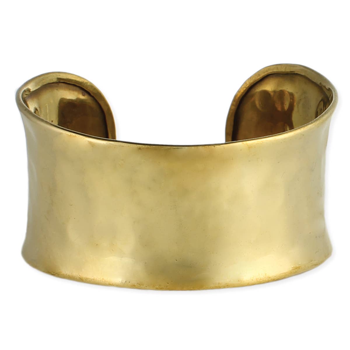 Gold Hammered Rounded Cuff Bracelet